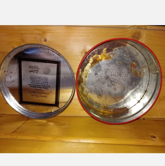 Vintage Collin Street Bakery Fruit Cake Tins Corsica TX Holiday Cowboy Christmas - Picture 8 of 12